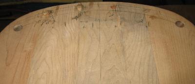 ColonialStyleMapleChairShowingMarkingsToAlignBackSeatPosts